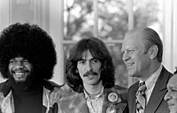 President Ford with George Harrison and Billy Preston in the Oval Office