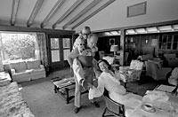 President and Mrs. Ford and Susan engage in a little family horseplay at Camp David.