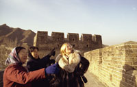 Susan Ford tours the Great Wall.