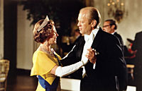 President Ford and Queen Elizabeth dance during the state dinner in honor of the Queen and Prince Philip