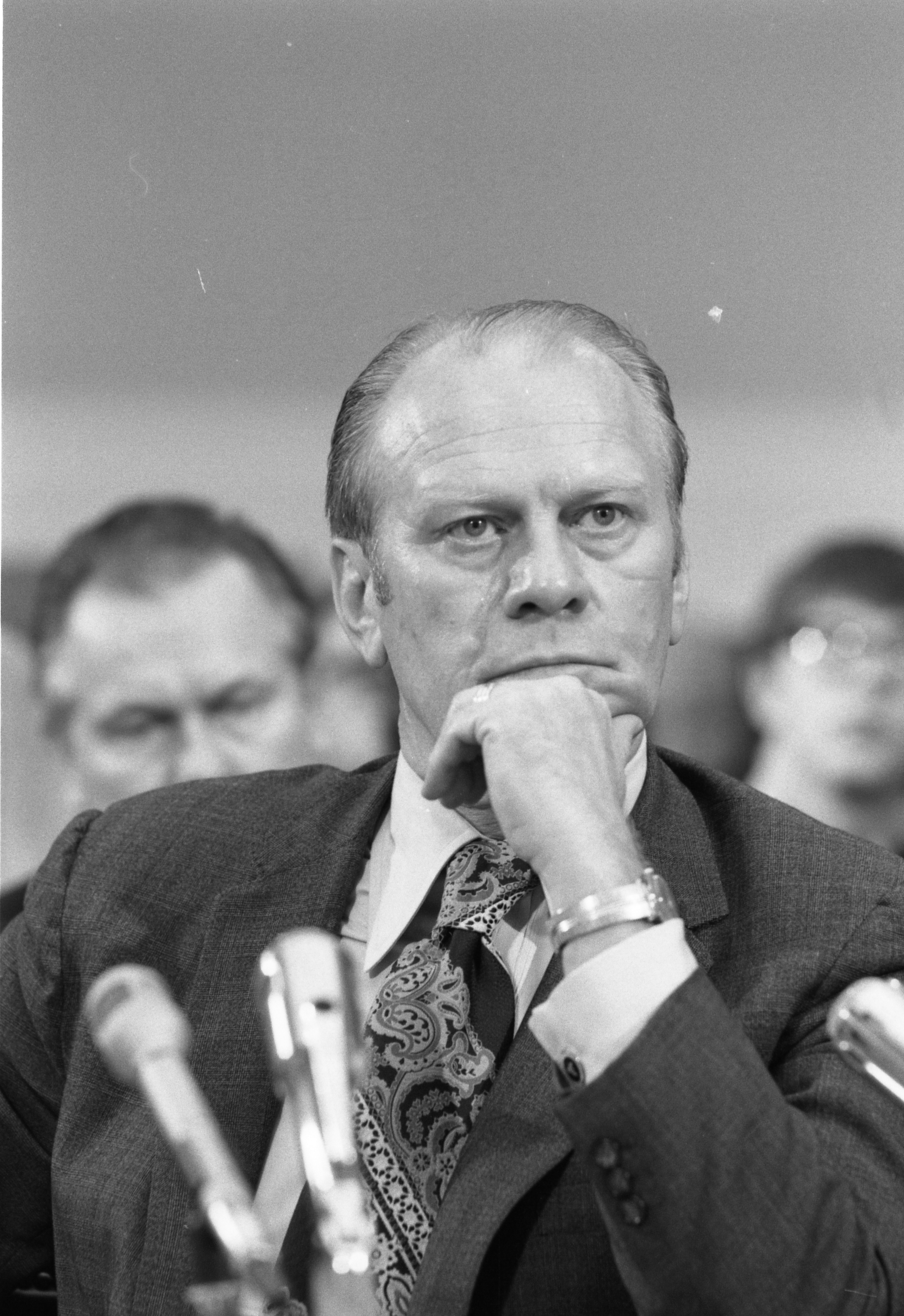 Gerald R. Ford at his Vice Presidential confirmation hearing before the House Judiciary Committee, 11/15/1973.