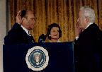 Gerald R. Ford is sworn in as the 38th President of the United States