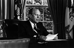 President Ford announcing his pardon of Richard Nixon