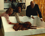 Susan, Mrs. Ford, and President Ford with Liberty and puppies