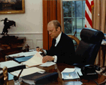 President Ford at work in the Oval Office