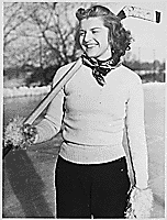 H0002-4. Betty Bloomer at the Kent Country Club, Grand Rapids, MI. January 1938.