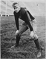 H0035-2. Gerald R. Ford, Jr. on the field of Michigan Stadium at the University of Michigan, Ann Arbor, MI. 1933. 
