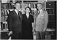 H0043-2. Gerald R. Ford, Jr., poses with Mr. and Mrs. Gerald R. Ford, Sr., while celebrating his victory in the 1948 Republican Primary. September 15, 1948. 
