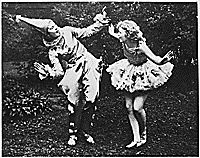 H0048-3. Betty Bloomer (left) and Mary Snapp in "Scenes from Scaramouche" at the annual May Dance, Calla Travis School of Dance, Grand Rapids, Michigan. 1936.