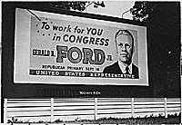H0051-2. Gerald R. Ford, Jr., Republican primary campaign billboard. 1948.