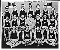 H0065-1. Coach Gerald R. Ford, Jr. and the Yale University Boxing Team, New Haven, CT. 1936.