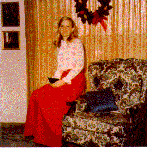 H0072-6. Susan Ford poses for a Christmas portrait in the living room of the family residence at 514 Crown View Drive, Alexandria, VA. December 1972.