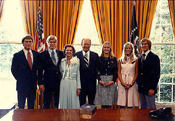 The Ford Family in the Oval Office prior to the swearing-in of Gerald R. Ford as President, August 9, 1974