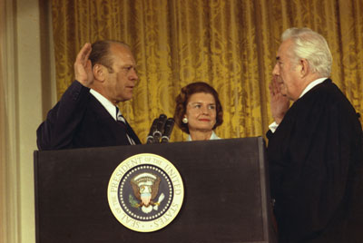 Gerald R. Ford is sworn in as the 38th President of the United States 