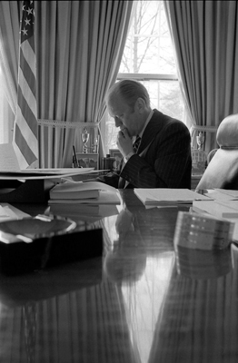 President Ford in the Oval Office. 