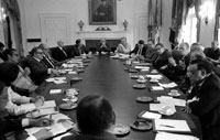 President Ford meets with his Cabinet.