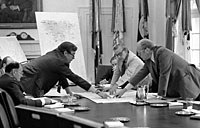CIA Director George Bush discusses the evacuation of Americans from Beirut with President Ford