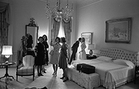 Mrs. Ford and Susan Ford give the Johnson family a tour of the White House Residence prior to Mrs. Ford's admittance to Bethesda Naval Hospital for her breast cancer surgery