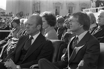 President Gerald Ford and Jimmy Carter at Inauguration of Carter as the 39th President of the United States at the United States Capitol.