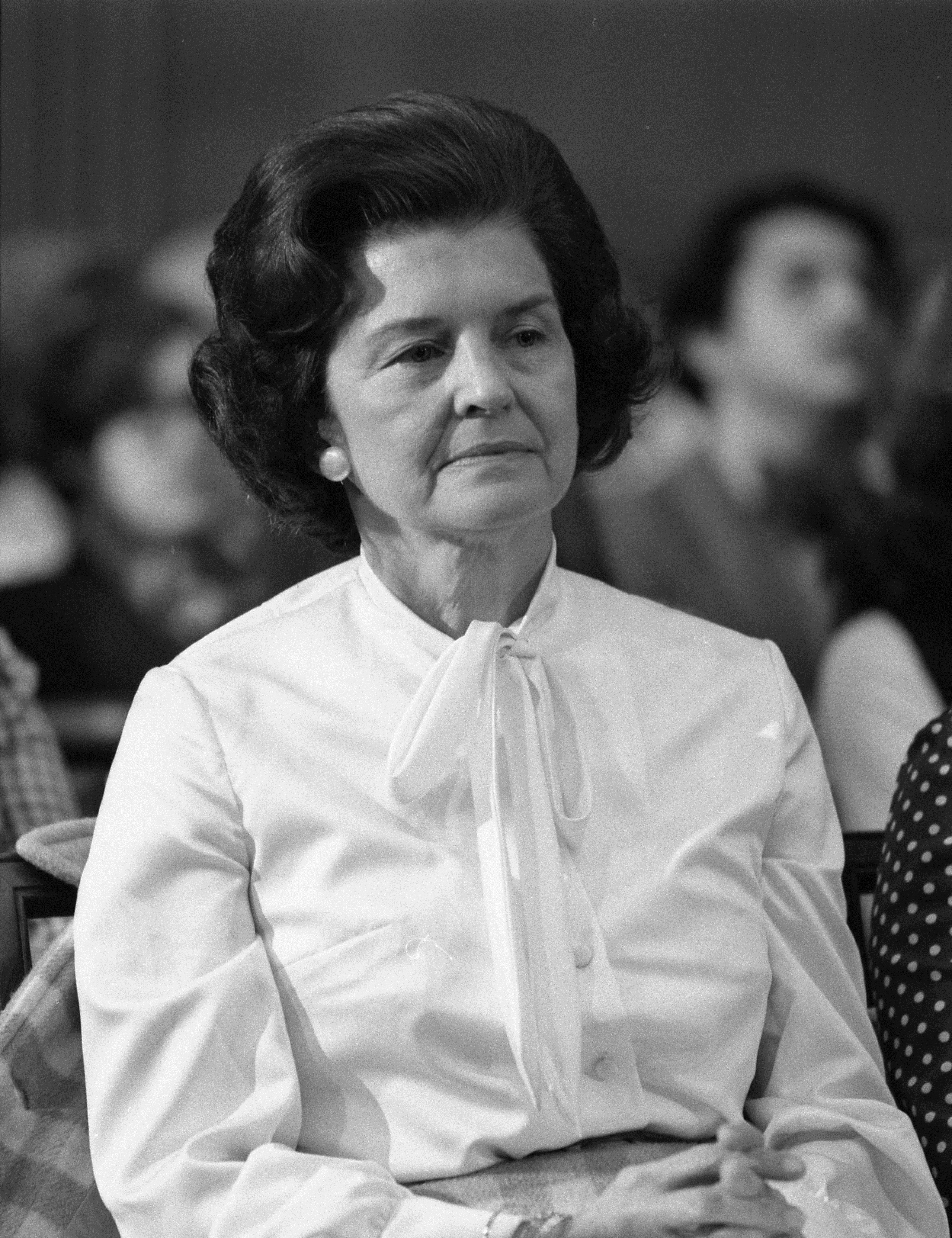 Betty Ford at Gerald R. Ford's Vice Presidential hearing, 11/1973.