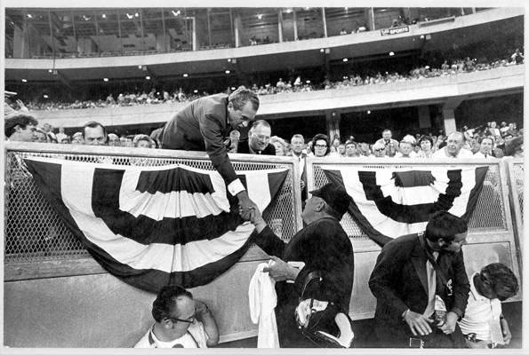 President Nixon at the 1970 All-Star Game played in Cincinnati.