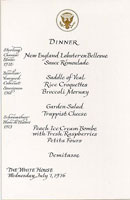 Menu for the dinner 