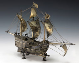 Silver replica of a Spanish Galleon ship 