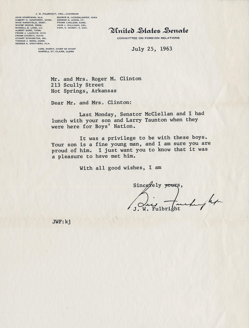 Fulbright letter to Carter