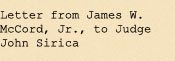 Letter from James W. McCord, Jr., to Judge John Sirica