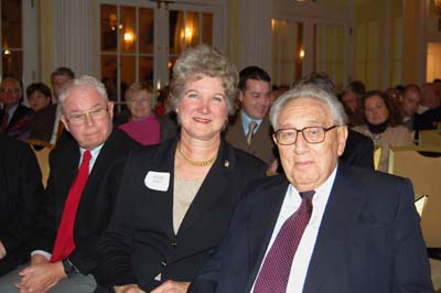 Ford Library and Museum Director Elaine Didier and Henry Kissinger