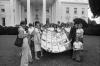 Members of Girl Scout Troop #2019 of Portland, Connecticut, Presenting a Bicentennial Quilt They Made to Milt Mitler on the North Lawn of the White House