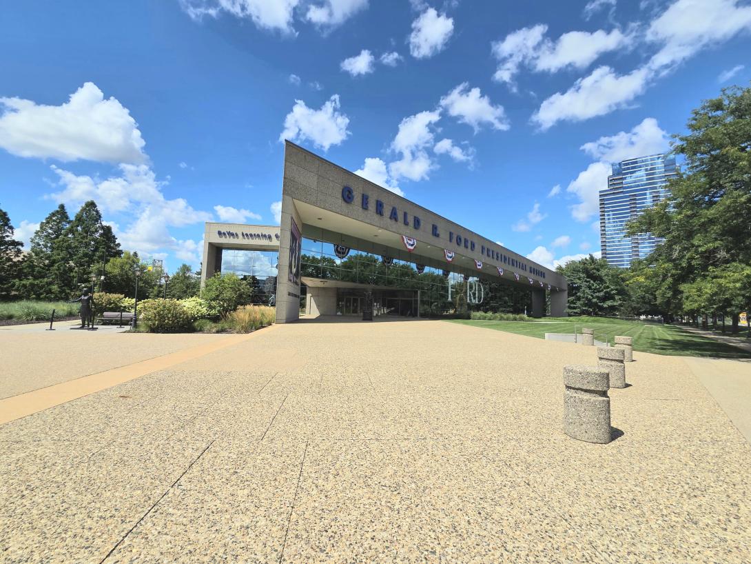 The plaza of the Museum is shown 